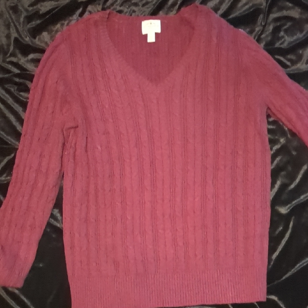 St. John's Bay V-Neck Sweater - Deep Red